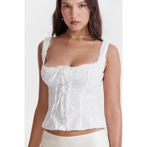 NEW House of CB Juana Top White Large